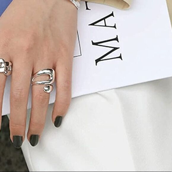 ❤️NEW 925 Sterling Silver Minimalist Design Adjustable Ring - Picture 5 of 10